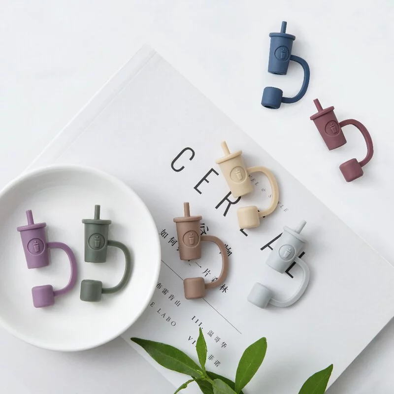 800x Oolab杯款矽膠防塵【細】吸管蓋 (七色)