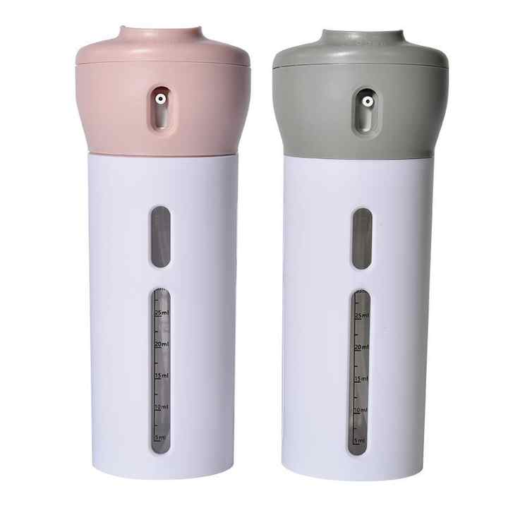 4合1旅行瓶旅行分配器瓶洗漱用品容器套件，用于旅行，带免费标签洗液洗发水，可重复使用