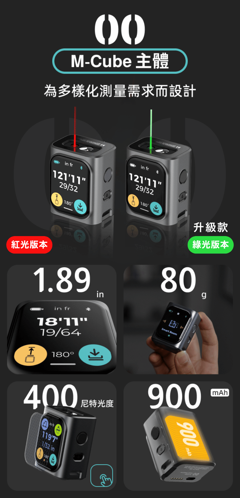內置 1.89吋 數位觸碰大螢幕，高達 ±2mm 的高精準度