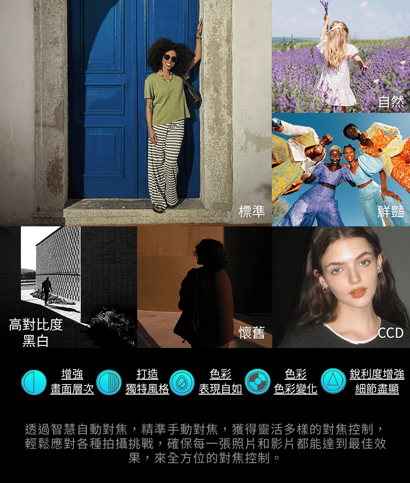 ，獲得靈活多樣的對焦控制，輕鬆應對各種拍攝挑戰