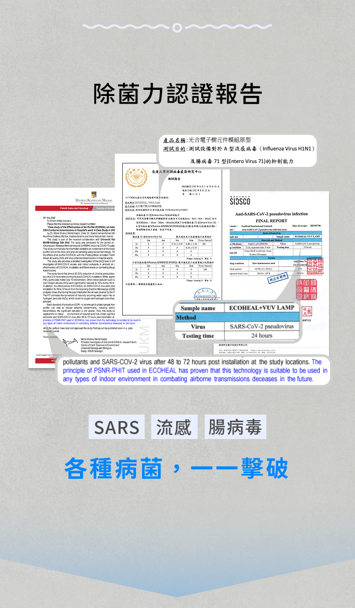 除菌率認證報告