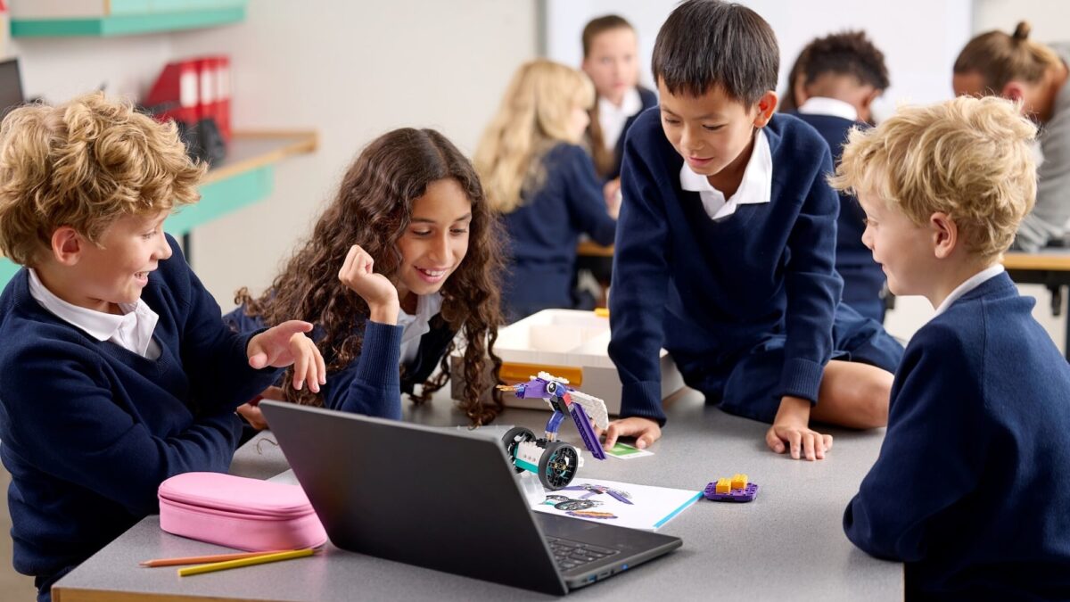 LEGO Education AI kit being used by children in a classroom