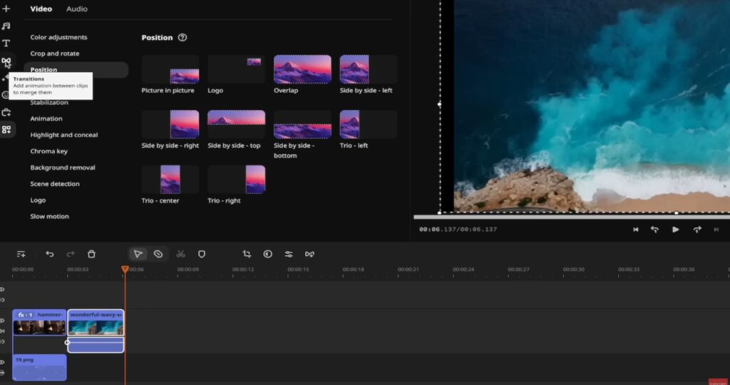 Movavi 提供多樣的轉場與濾鏡效果
