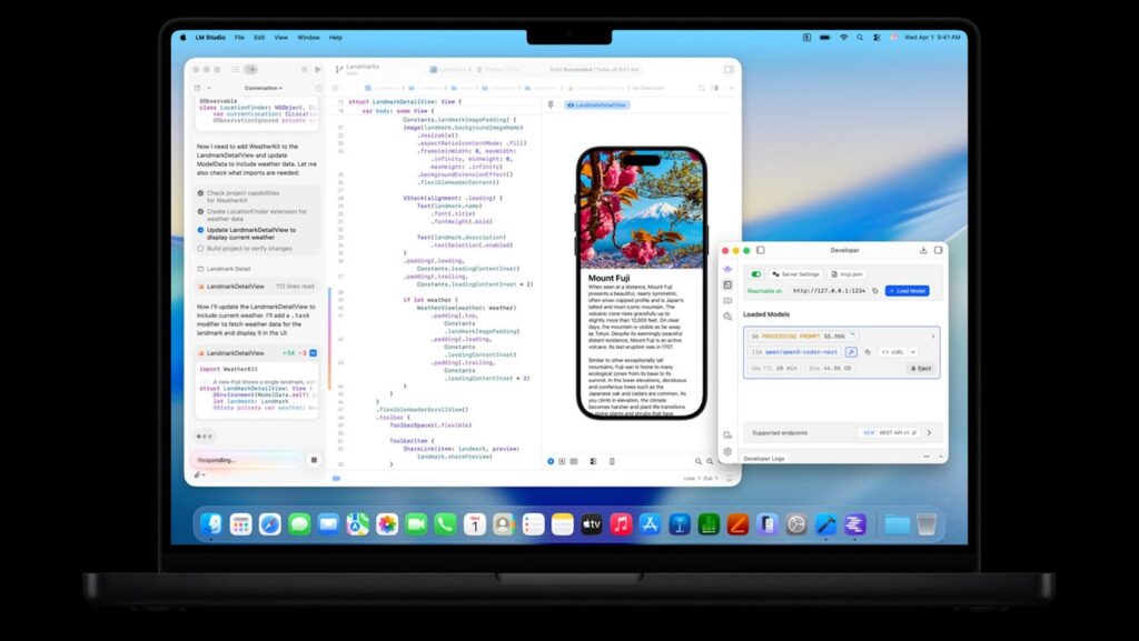 搭載 M5 晶片的 MacBook Pro 進行專業工作