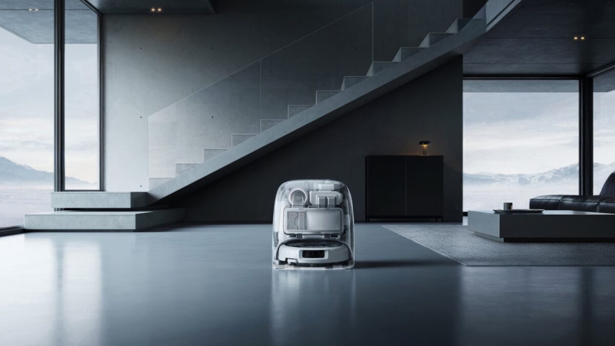 DJI Romo Robot Vacuum on a light-colored floor