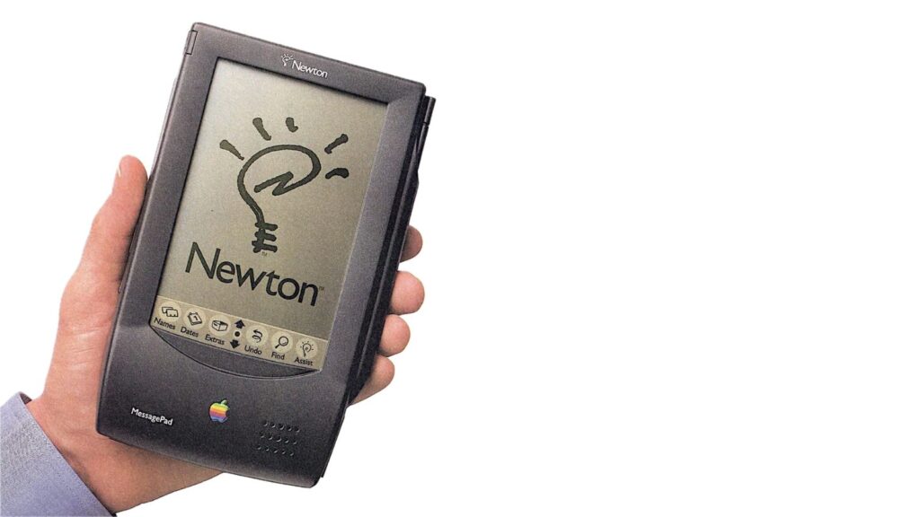 The Apple Newton MessagePad, an early personal digital assistant.