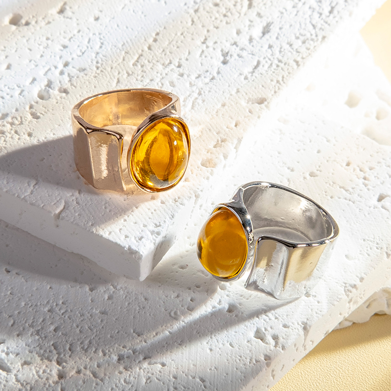 3 Oval Stone Rings